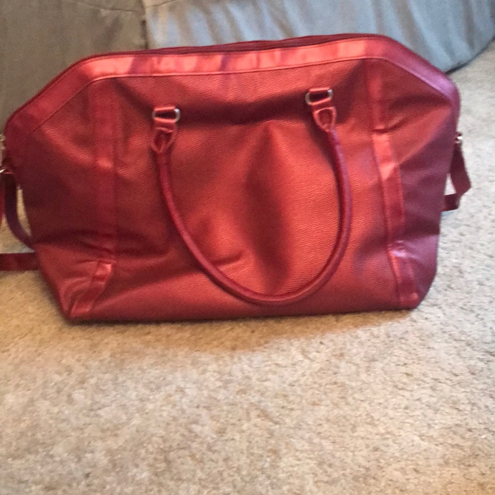 Large pleather duffel bag